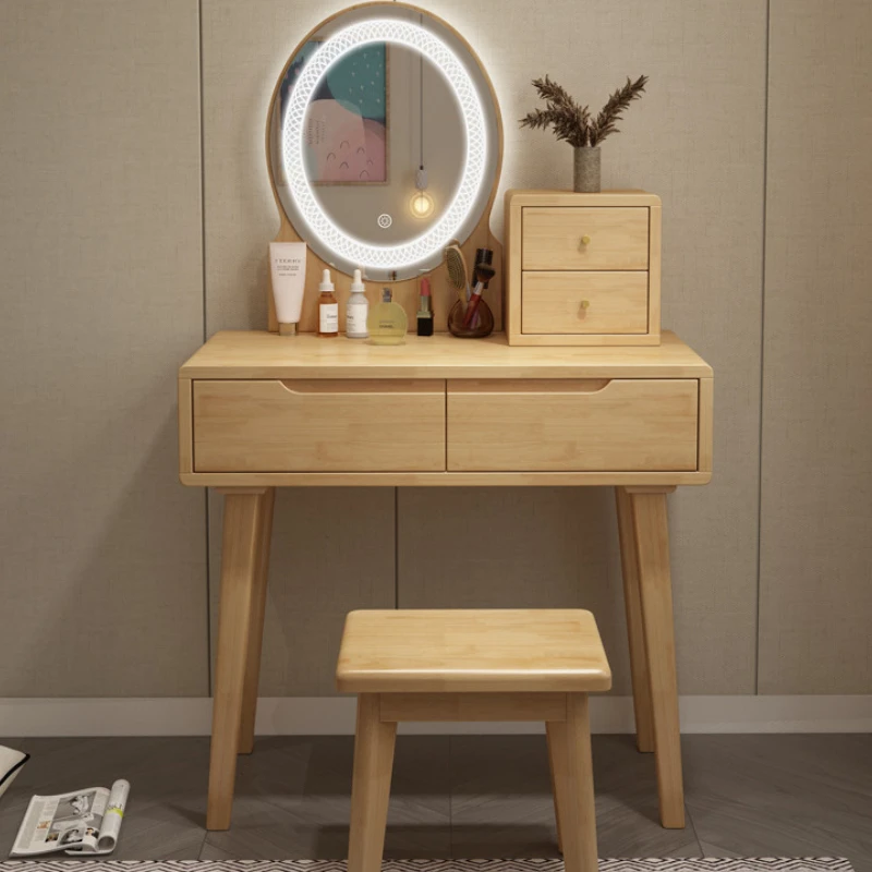 

Organizer Solid Wood Dresser Table For Girls Make Up Drawers Of Modern Desktop Multifunctional Wooden Dressing Bedroom Furniture