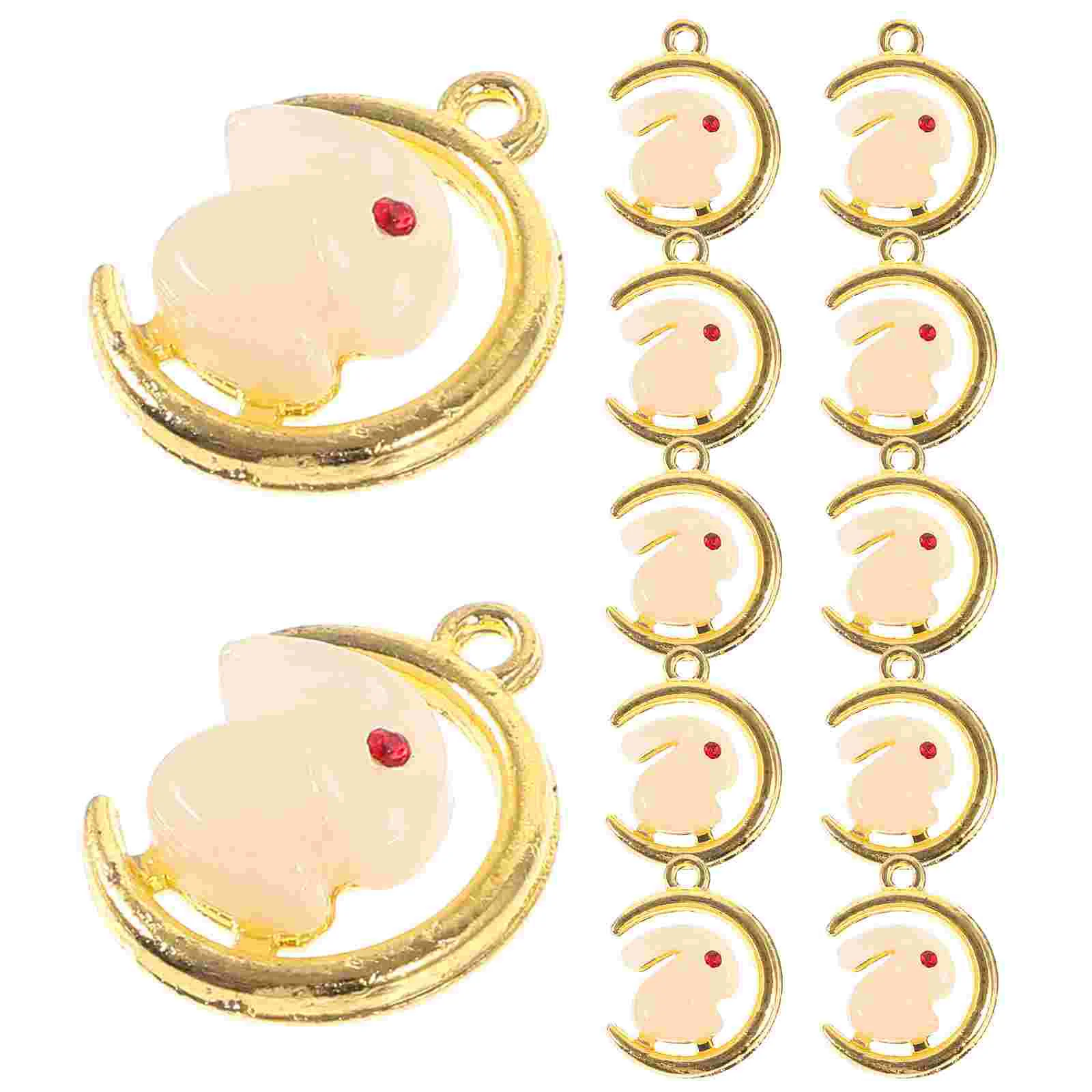 

12 Pcs Pendants Charms Bunny DIY Necklace Beaded Earrings Metal Bracelet Choker