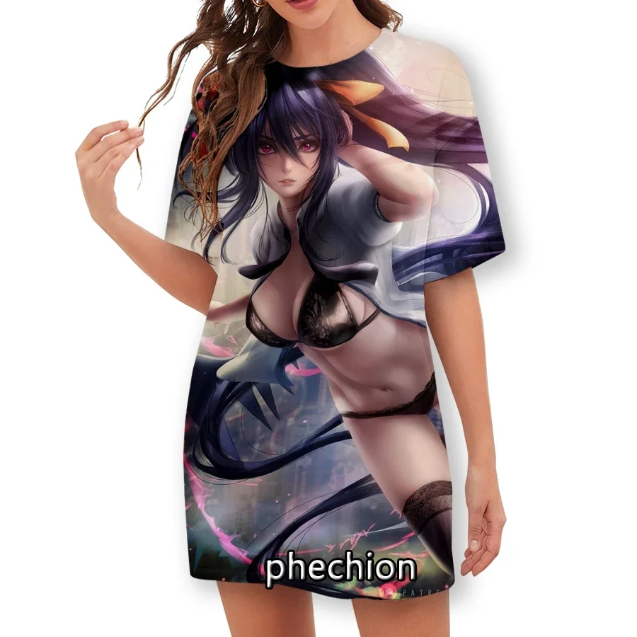 

phechion New Fashion Women Cartoon Himejima Akeno 3D Printed Short Sleeve T-Shirt Casual Sport Hip Hop Summer T Shirt Tops D01