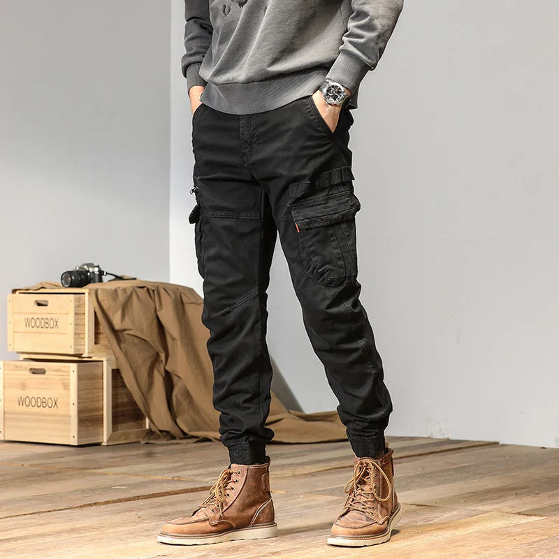 Casual Pants CAAYU Joggers Cargo Pants For Men Casual HipHop Y2k Hit Color Pocket Male Trousers Sweatpants Streetwear Techwear Pants Oversize