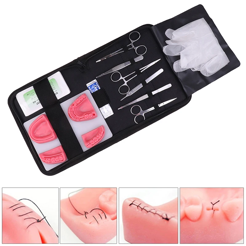 

Surgical Suture Training Kit Skin Operate Suture Practice Model Training Pad Scissors Tool Kit Teaching equipment