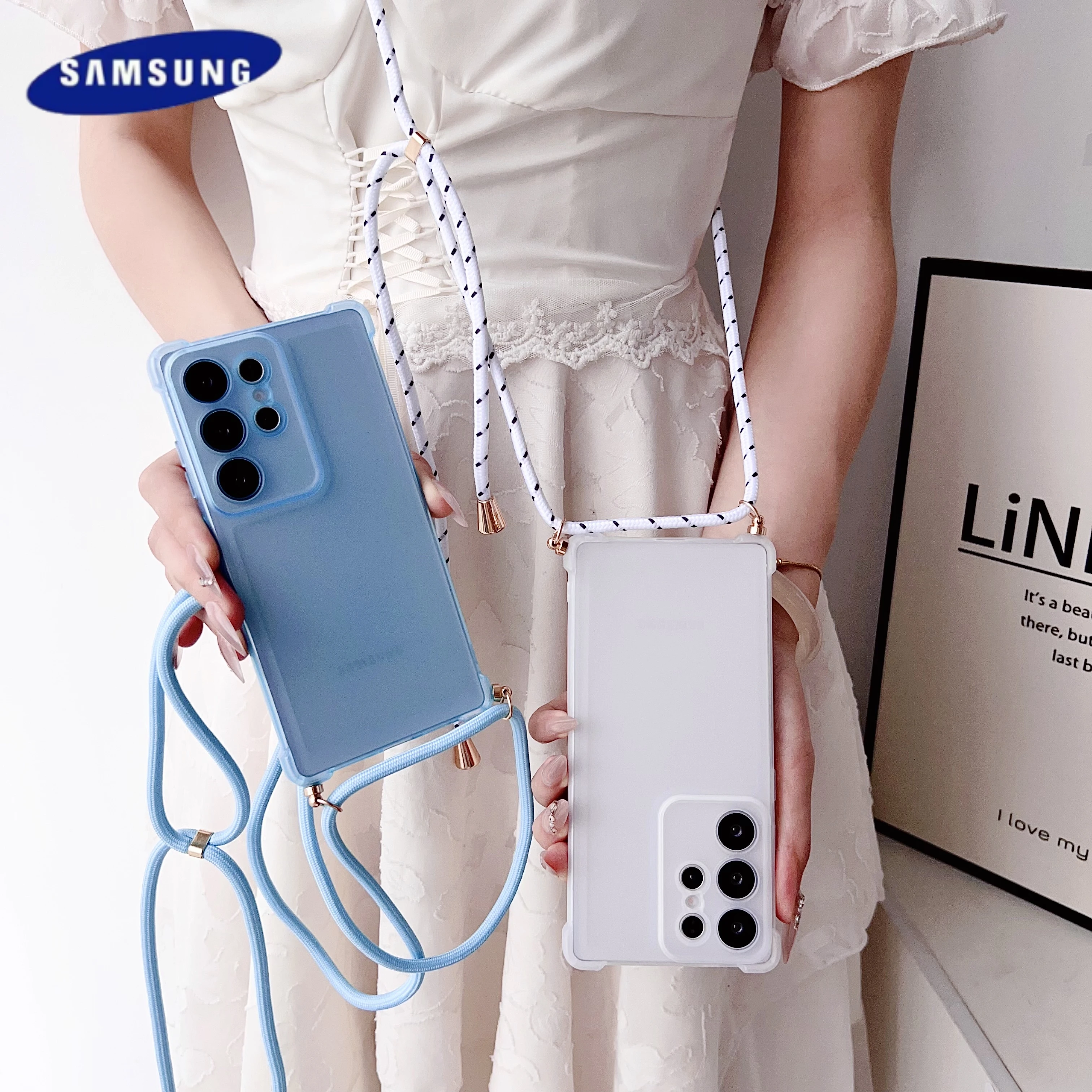 Crossbody Necklace Lanyard Candy Transparent Soft Phone Case - Clear Cover