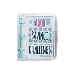 Ultimate Savings Challenge Binder with Durable Glossy Envelopes - Perfect Christmas Money-Saving Gift (Blue)