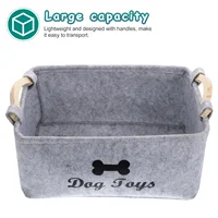 Dog Toy Basket Pet Storage Box Bin Organizer Toys Felt Cat Accessory Container Bins Baskets Accessories Containers Organizing 2