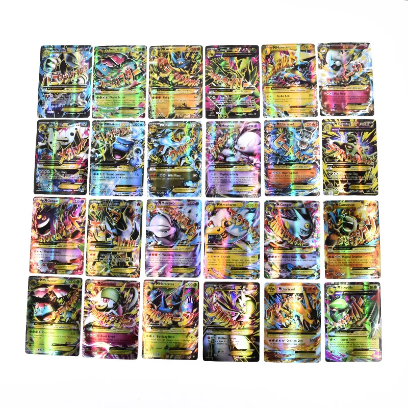 

60pcs/set Pokemon Blastoise Bulbasaur Mewtwo Animation Characters Flash Card Classics Anime Collection Cards Children Gift Toy
