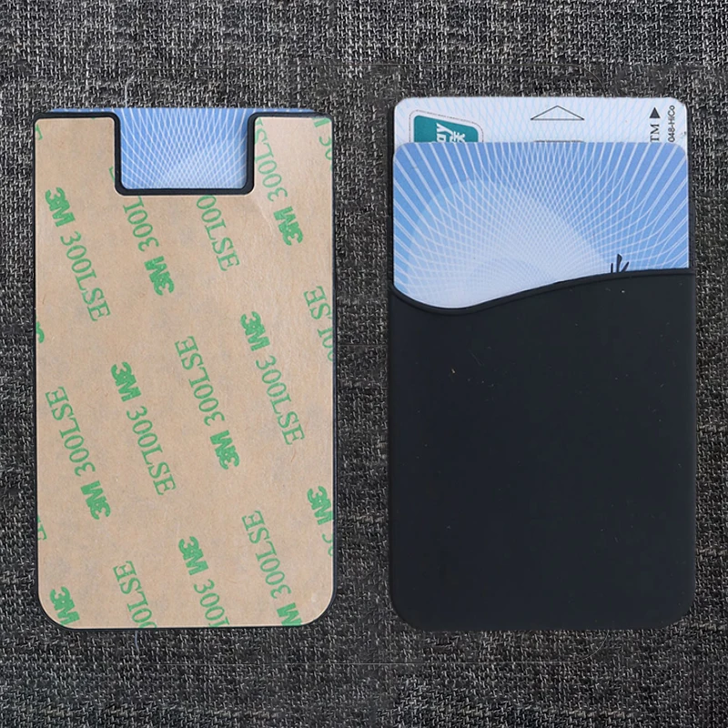 Silicone Double-Layer Phone Card Holder - Fashionable Ultra-Thin Wallet Sticker