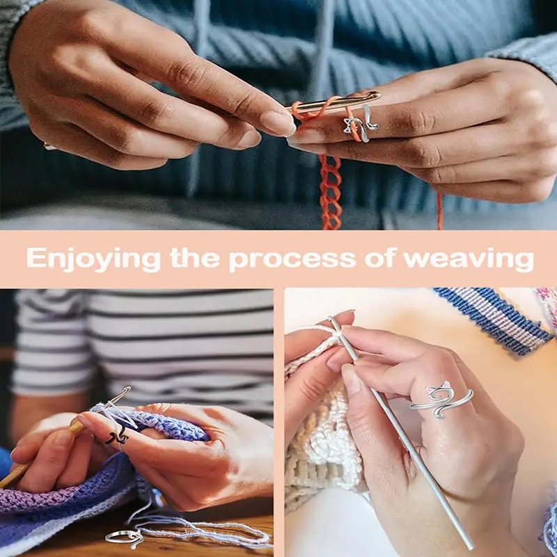 Finger Ring Jewelry Accessories Adjustable Rings Opening Ring Badminton T Shirt Cat Ring Alloy Geometric With Adjustable Opening Design Multi-function Knitting Crochet Hook Fashion Jewelry Decor