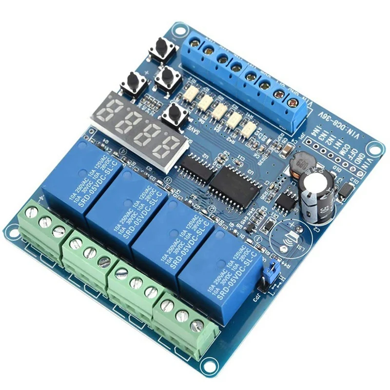 

RISE-8-36V 4-Channel Relay Module Is Suitable For Circuit Delay/Self-Locking/Cycle/Timing/Linkage/Control Module PLC