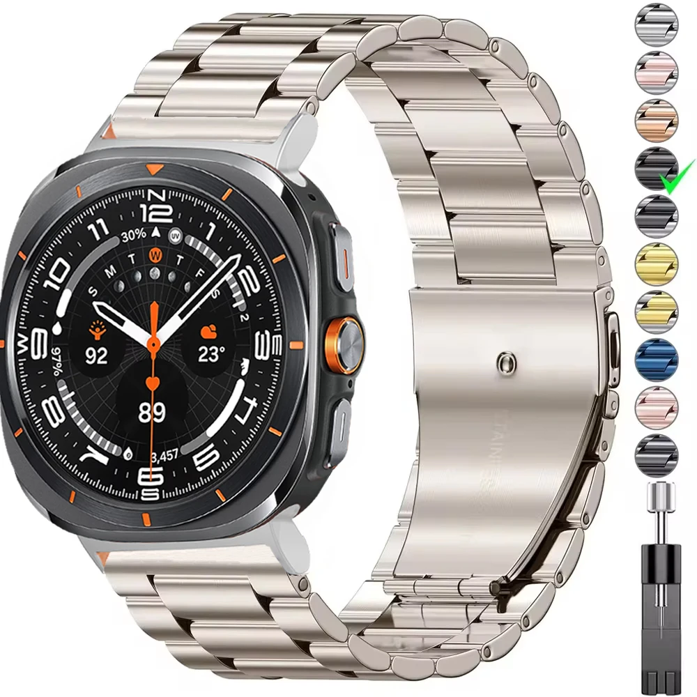 Premium Stainless Steel Metal Watch Band - Elegant Bracelet Wristband Accessory