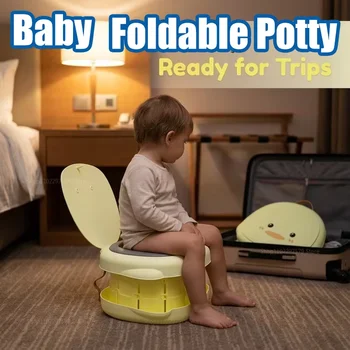 Foldable Potty Training Seat for Toddlers Portable Travel Toilet Seat for Boy and Girl Easy Clean Baby Potty Ideal Birthday Gift