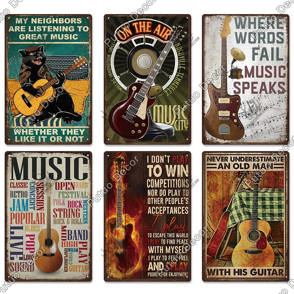 Wall Stickers Home Decor Posters Vintage Rock Tin Sign