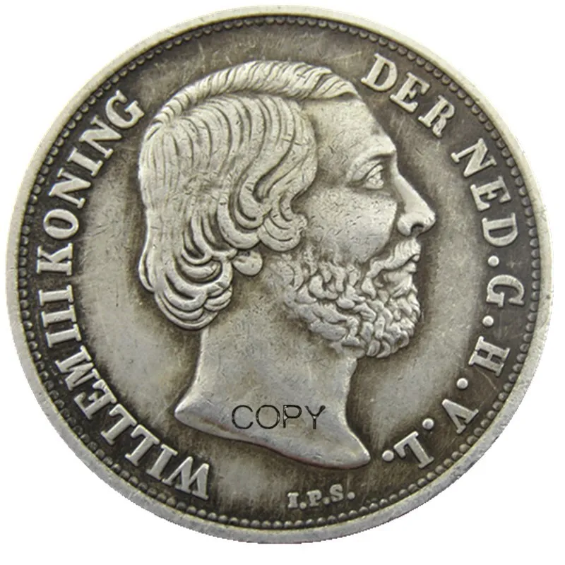 

Нидерланды, 1860 г, Gulden Willem lll Посеребренная копировальная монета