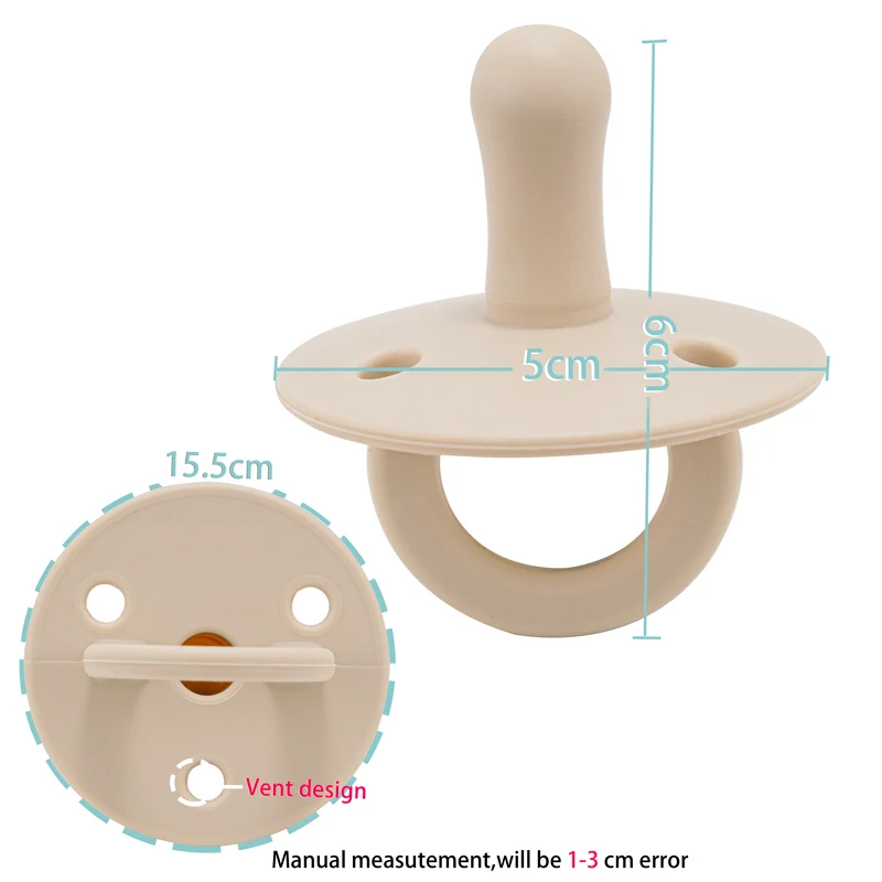 Silicone Pacifier 1PCS Silicone Baby Pacifier Food Grade Newborn Soother BPA Free Solid Color Dummies Nipple