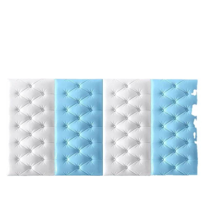 

Wooden solid color simple self-adhesive waterproof technology anti-collision headboard
