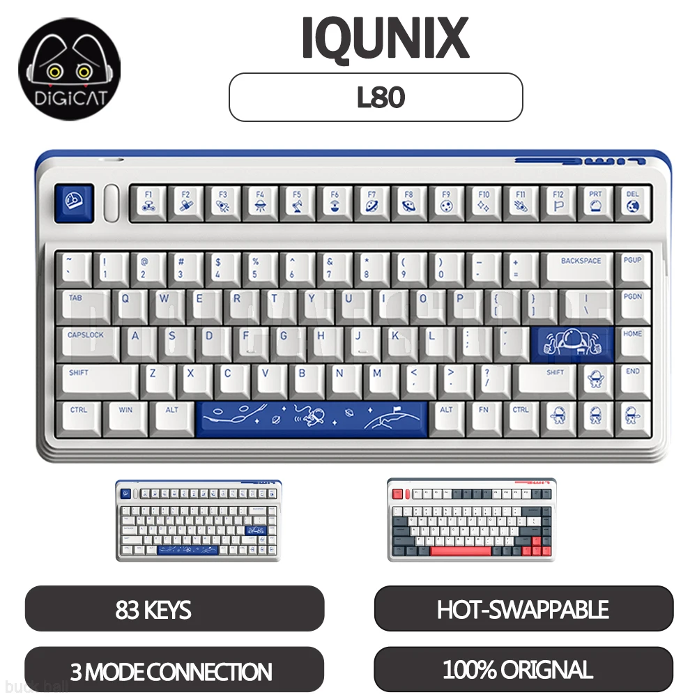 

Pre-Sale IQUNIX L80 Mechanical Gamer Keyboard 3 Mode 2.4G/USB/Bluetooth Wireless Keyboard RGB Hot Swap Office Gaming Keyboards