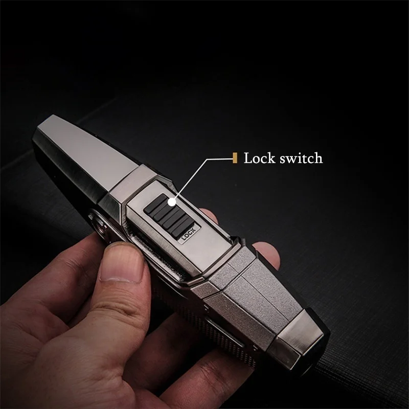 Cigarette Lighter Strong Power New Tyrannosaurus Windproof Metal Double Torch Flame Cigar Lighte(No Gas)
