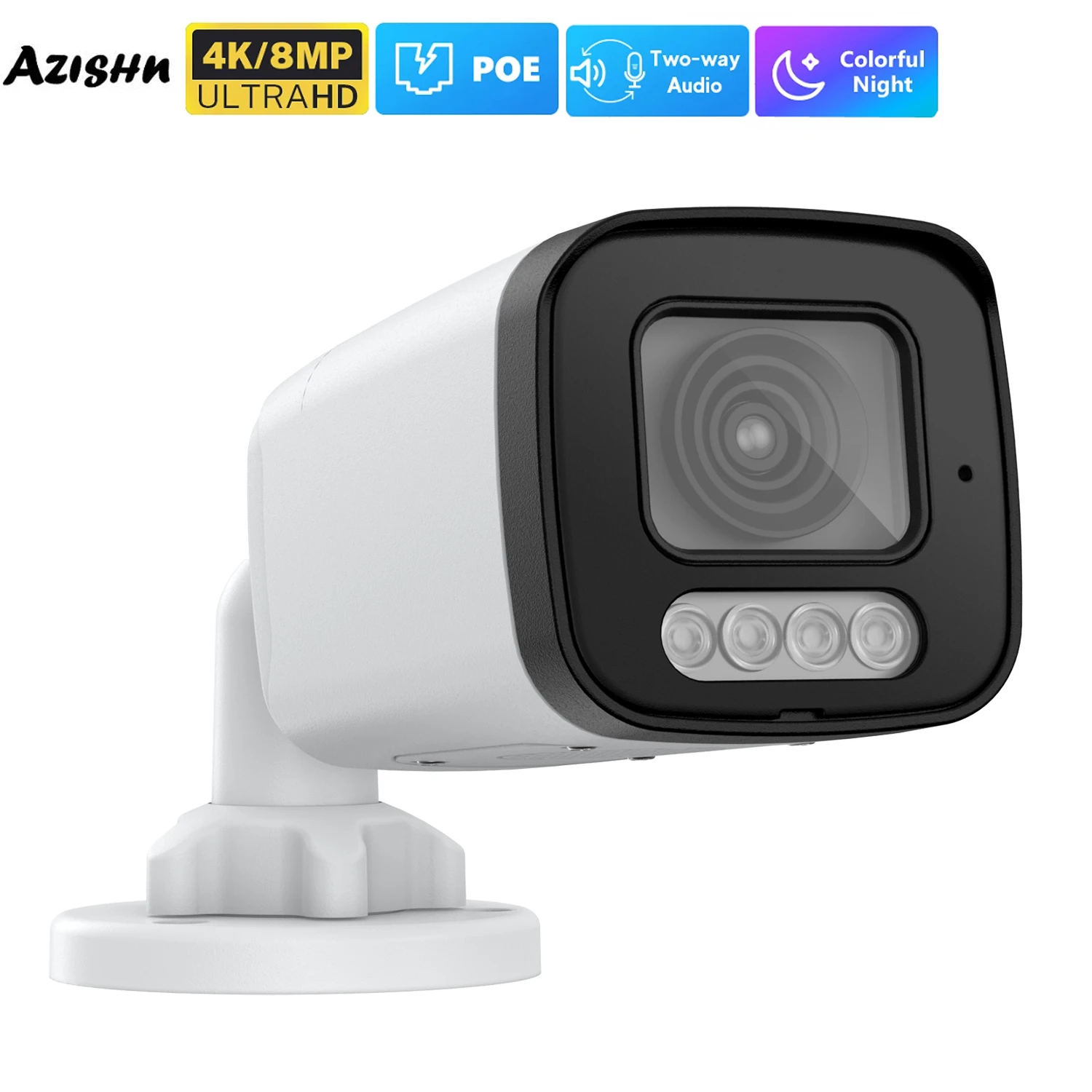 

New 4K 8MP 5MP 4MP IP Camera Audio Outdoor POE H.265 Onvlf Metal Bullet CCTV Home 4MP Color Night Vision Security Camera