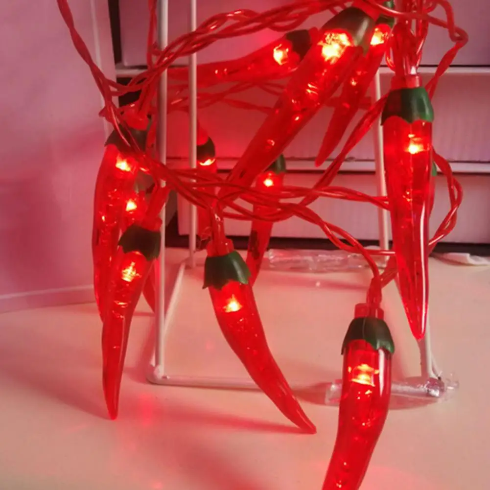 Chili Pepper String Light Festive Battery-operated Chili Pepper Led Light String with Different Light Modes for High Brightness