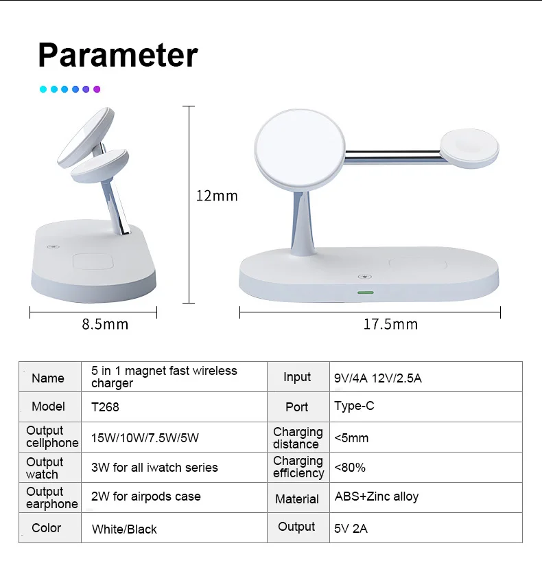Magnetic 3 in 1 Charging Station for IPhone 13 14 15 Pro Max Airpods Pro 2 3,for Apple Watch Charger Travel for Apple Charger