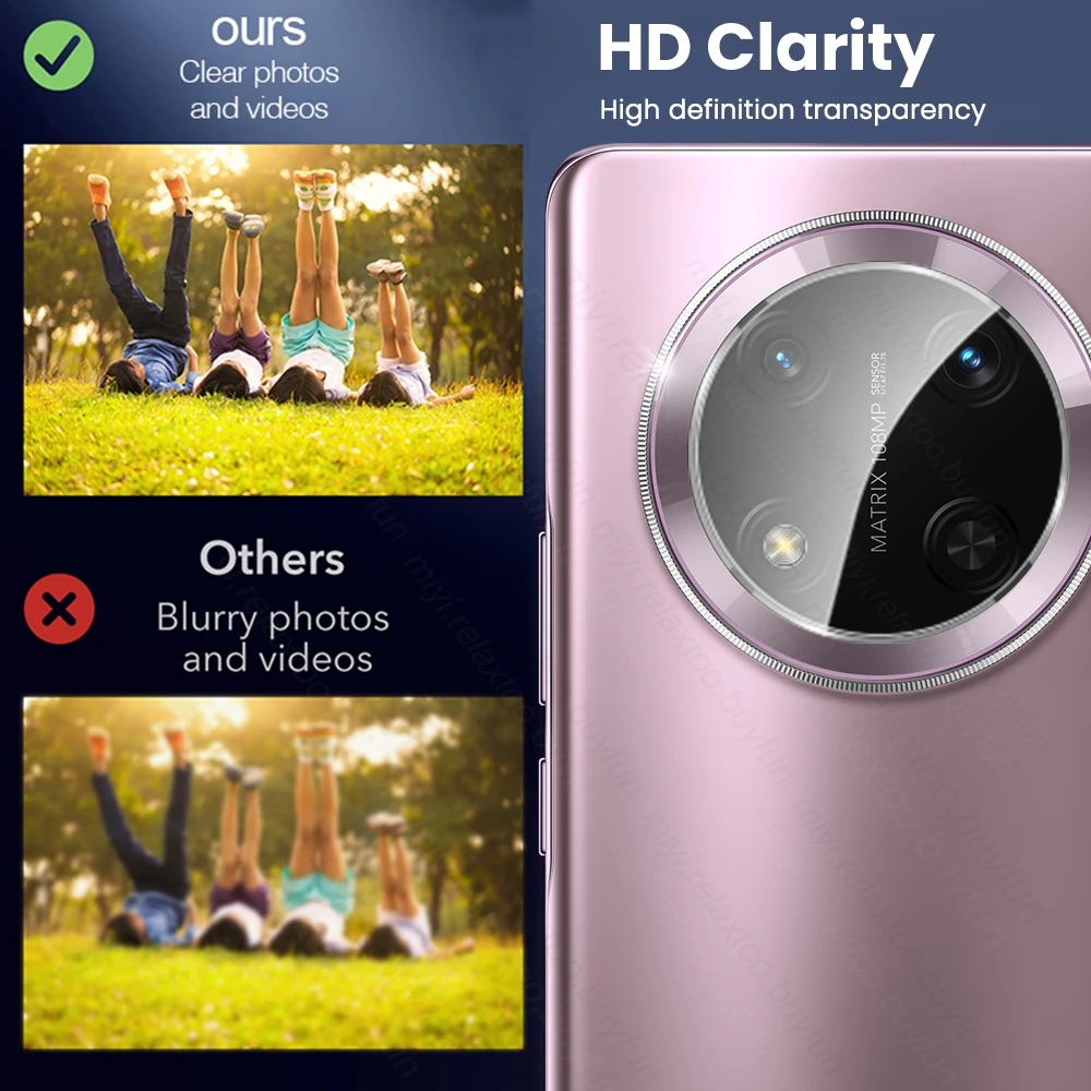 3-Pack 3D Curved Tempered Glass Camera Lens Protector