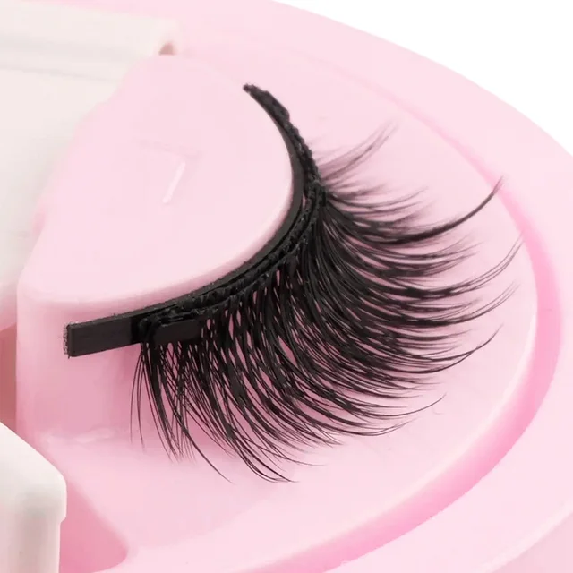 Reusable Magnetic Eyelashes 1 Pair Natural Curly Fluffy Magnetic False Eyelashes No Glue Needed Lashes Makeup with Tweezer Set 3