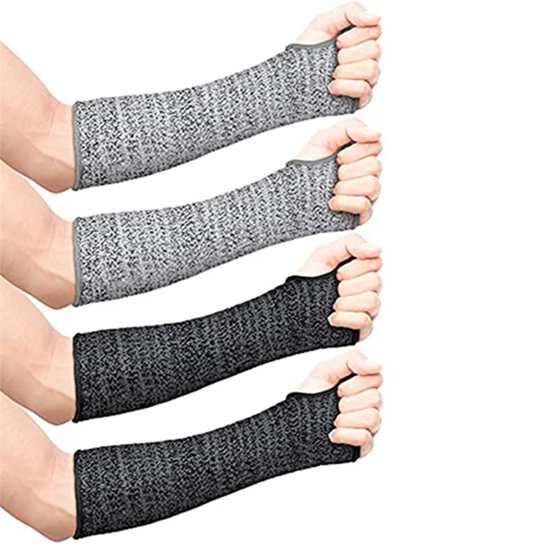 2 Pairs Cut Resistant Sleeves Protective Arm Sleeves Safety Arms Protection With Thumb Hole,Garden Kitchen