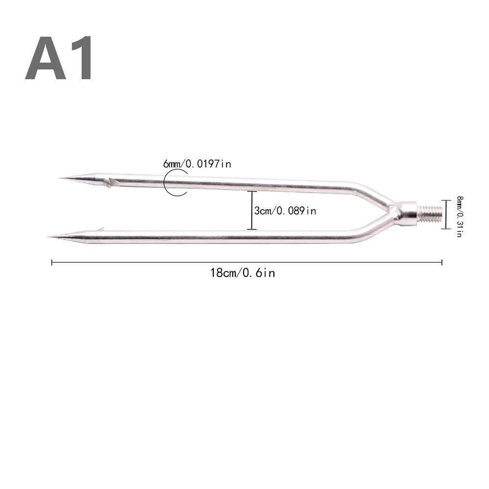 Gancho de anclaje de pescado de acero inoxidable con cabeza de arpón con púa, tenedor puntiagudo, dos dientes, tres dientes, pesca de arpón de cinco dientes, 1 pieza - Imagen 5