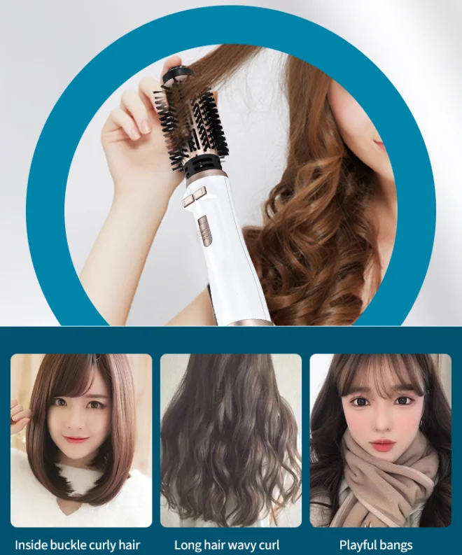 Kemei km-8020 Adjustable Temperature Fast Heating Multifunctional Electric Hair Dryer Curling Comb Straight Hair Comb 4