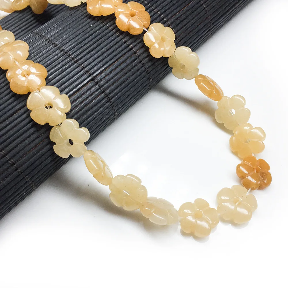 6*14mm Natural Semi-precious Stone Flower Shape High Quality Plum DIY Beads for Jewelry Necklace Wholesale Bulk Women Jewelry