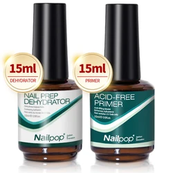 NAILPOP Nail - Prep Dehydrator & Primer Gel 15ml for Long - Lasting Manicures (Nail Prep Kit)