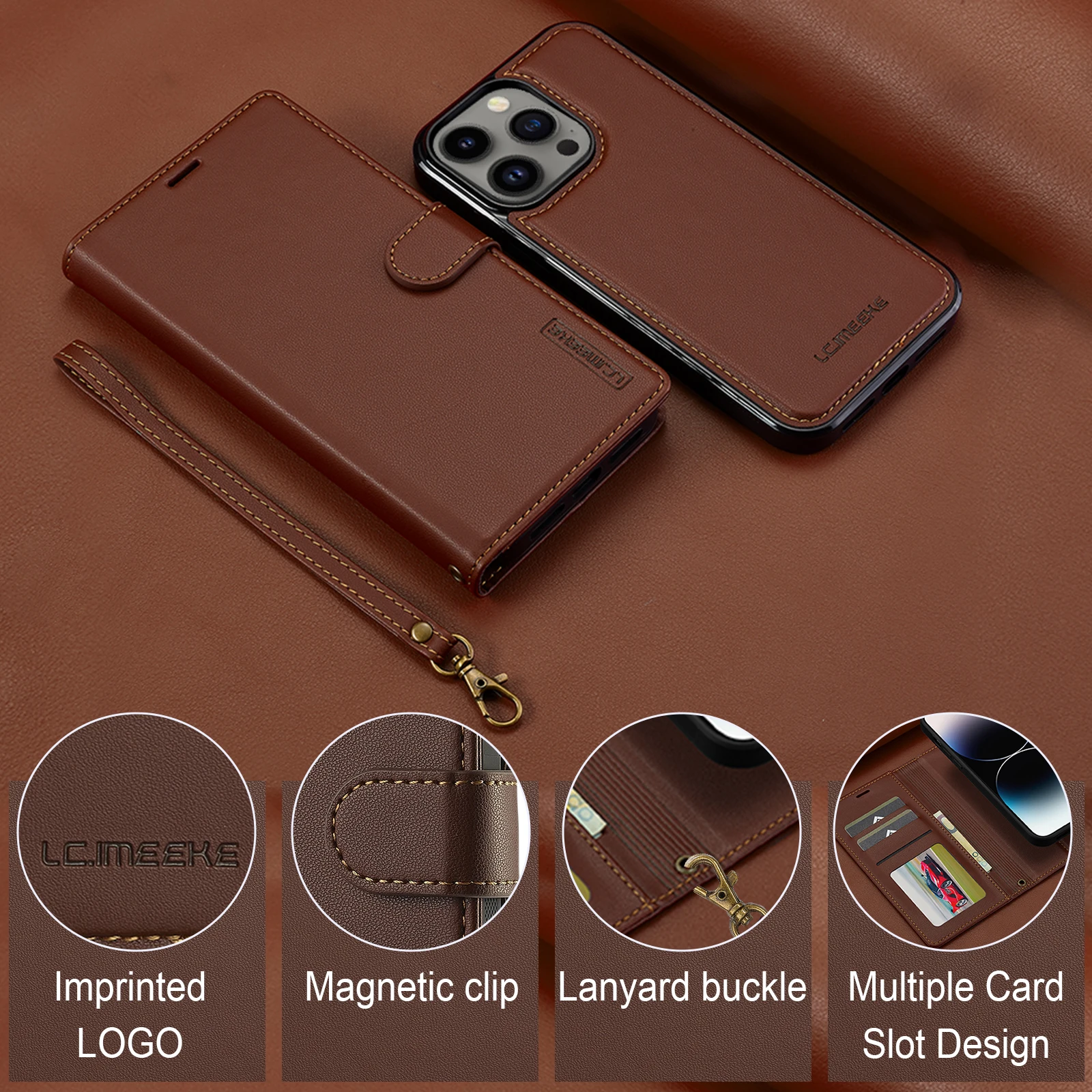 2 in 1 Abnehmbare Karten Solt Flip Leder Brieftasche Fall Für iPhone 15 Pro Max 14 Plus 16 13 12 11 SE 2022 XR XS Magnetische Tasche Abdeckung_voghion.com