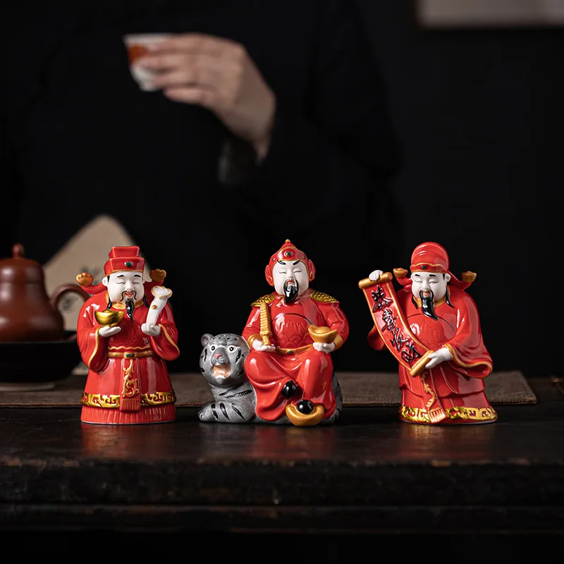 Ceramic Five Road God of Wealth, Living Room, Home Decorations, Wu of Wealth, Zhao Gongming, Guan Gong Office Decoration, Gifts