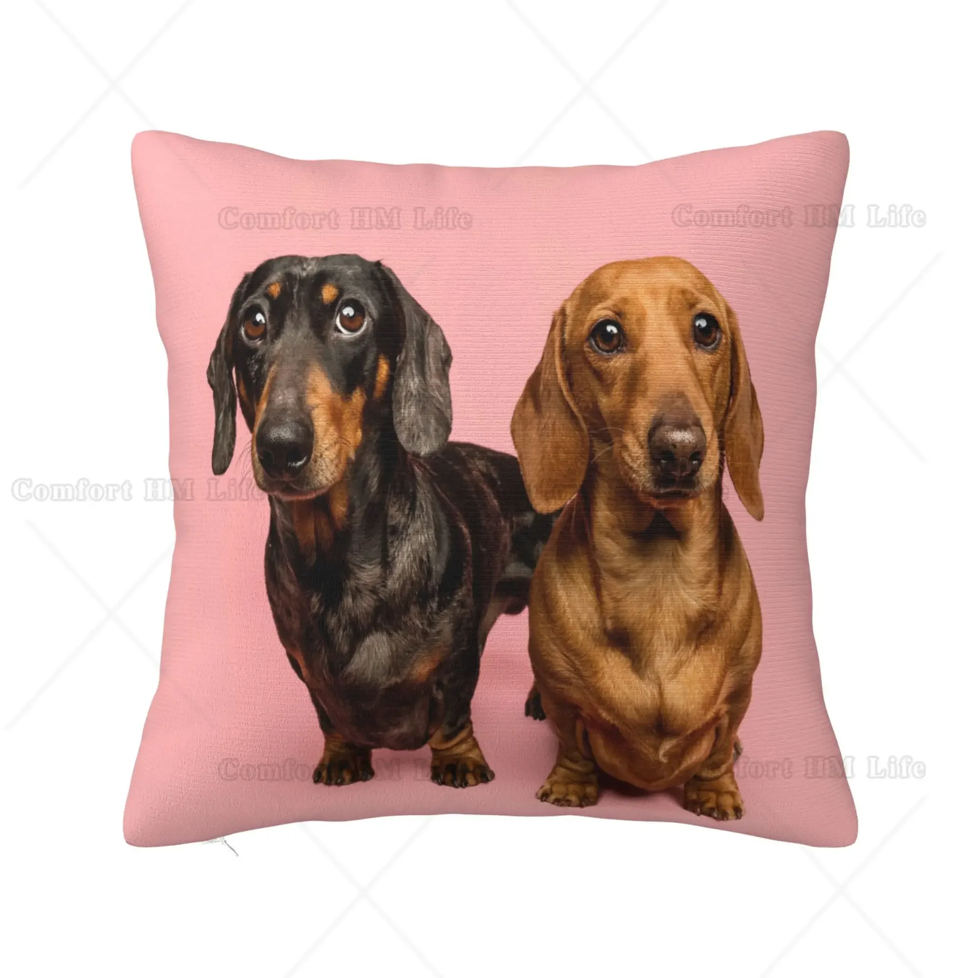 

Cartoon Dachshund Dog Pillowcase Home Sofa Square Pillow Cover Cute Animal Pattern Decorative Cushion Cover Pillow Case 45X45cm