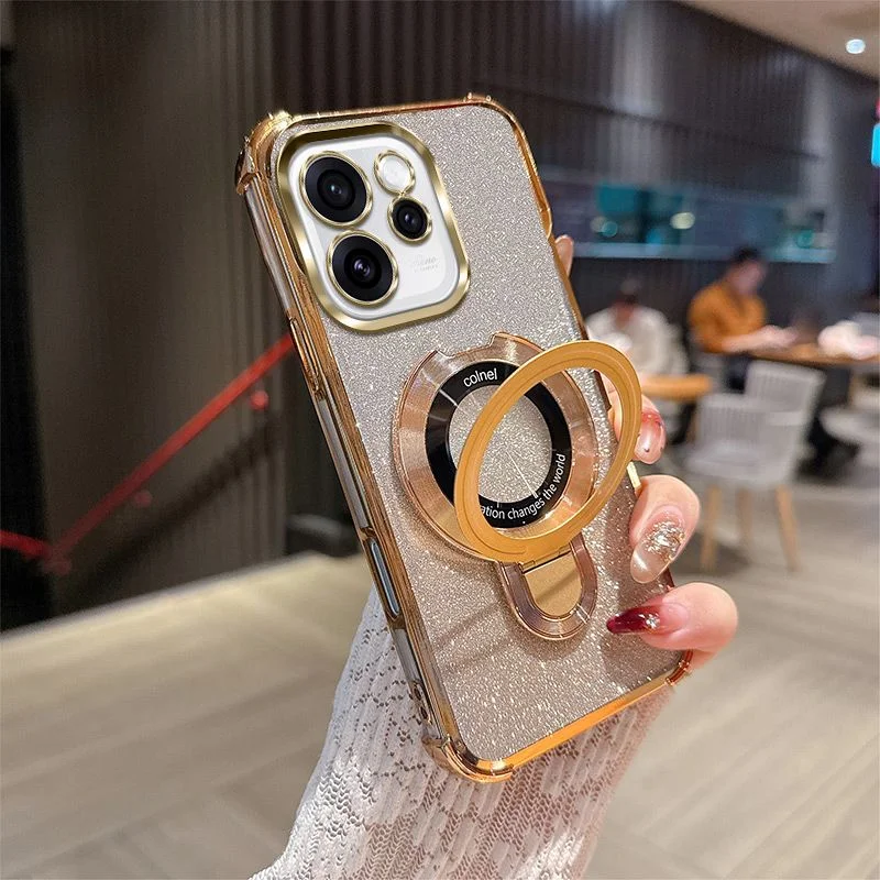 Electroplated Transparent Magnetic TPU Phone Case with Lens Film Protection