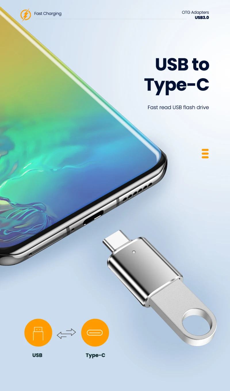 ZHSONG USB 3.0 Type-C OTG Adapter Type C USB C Male To USB Female Converter For Macbook Xiaomi Samsung S20 USBC OTG Connector type c to iphone converter