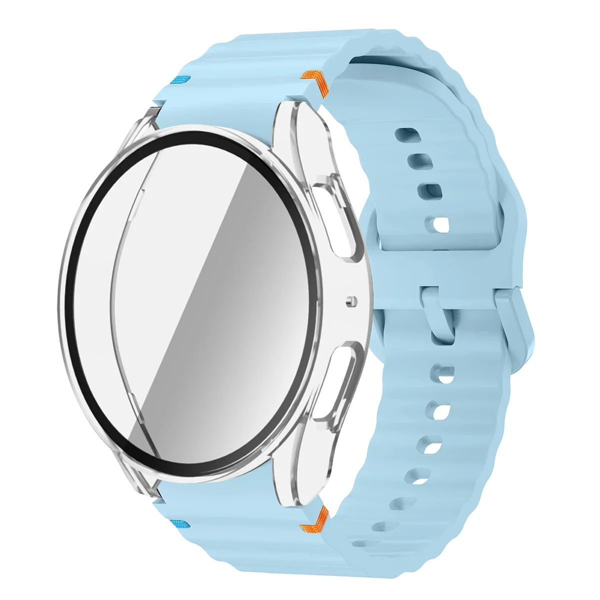Enhanced Silicone Band and Bumper Case with Tempered Glass Screen Protector