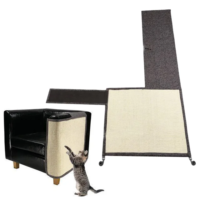 Cat Scratch Mat 140x60cm Dark Gray Eco Friendly Sisal Cat Scratcher Pad Prevents Furniture Damage Ideal for All Cats