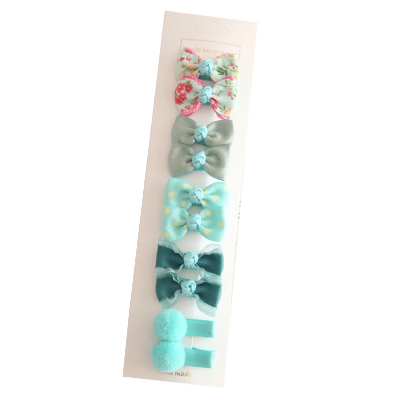 20PCS 여자 Bowknot 머리핀 귀여운 꽃 격자 무늬 도트 어린이  헤어 클립 선물 40JC