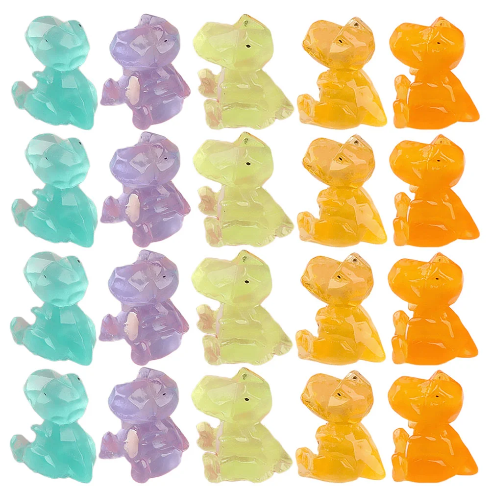 

30 Pcs Micro Landscape Ornament Dollhouse Miniatures Dinosaur Figurine Decorations Resin Glowing Statue Garden
