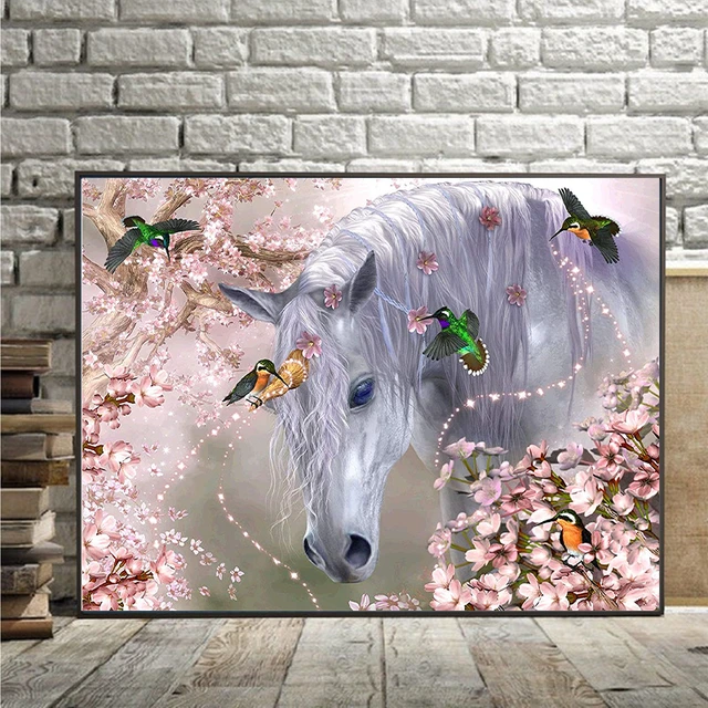 Diamond Painting Full Picture Horses  Diamond Rhinestone Painting Horses -  5d Diy - Aliexpress