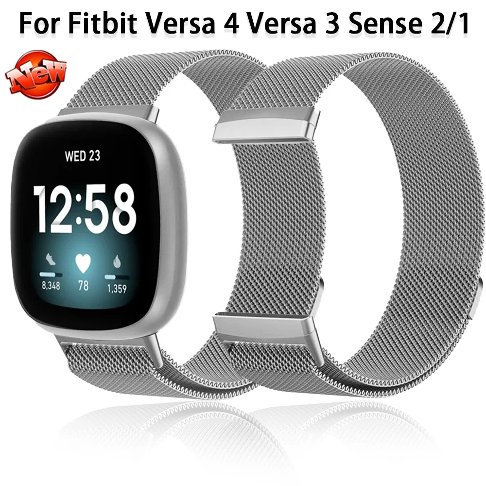 Milanese Loop Metal Magnetic Bracelet Wristband for Fitbit Versa & Sense Series