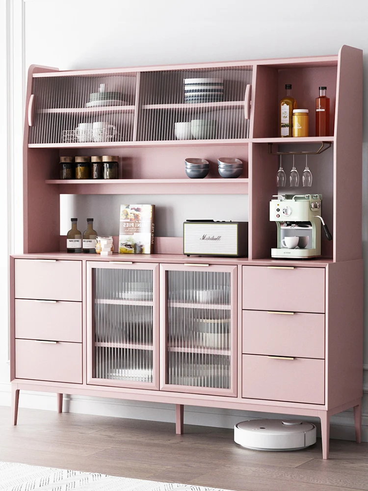 

Italian style minimalist Nordic vintage solid wood dining cabinet, bowl cabinet, wine cabinet, multi-function tea cabinet, wall