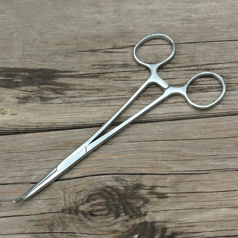 Fishing Tools Fishing Tool Fishing Accessories Fishing Tackle Fishing Forceps Survival Stainless Steel Curved Tip and Straight Tip Forceps Locking Clamps Hemostatic Arterial