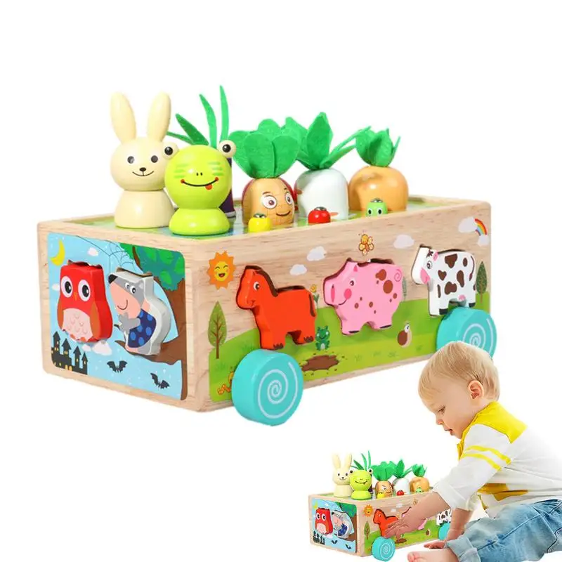

Shape Matching Puzzle Box Sensory Board Color Sensory Toy 1 2 3 Years Old Farm Animal Toys Wooden Sorting And Stacking Toys