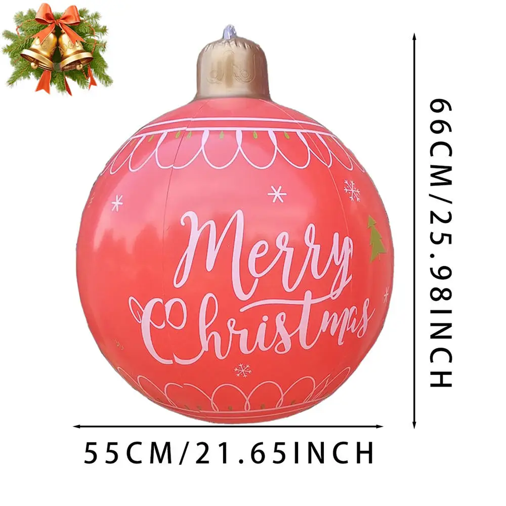 thumbnail image 1 of Bola decorativa para árbol de Navidad de 55/60 cm, bola inflable de PVC para Navidad, bolas gigantes grandes de PVC, juguete para fiesta de Año Nuevo, adornos para patio, 1 of 5