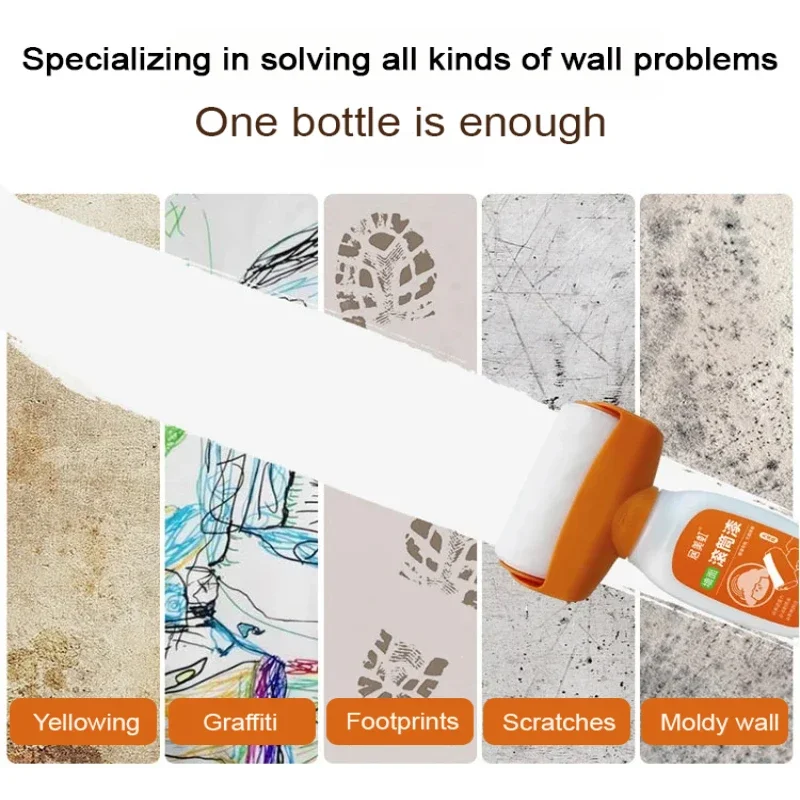 500g 1000g White Wall Repair Paint Waterbased Latex Paint Odorfree Large Rolling Brush Household Wall Paint Wall Repair Tool