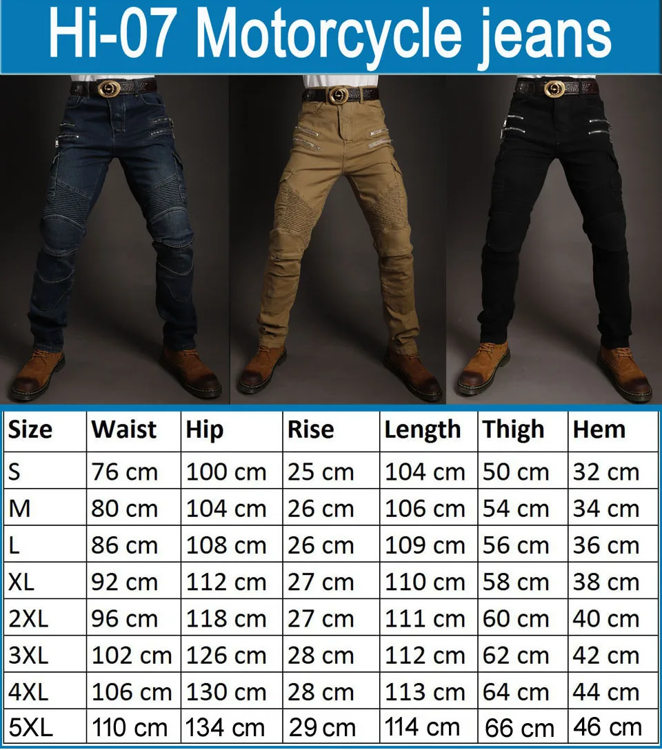 男性用ジッパー付きバイクジーンズ,落下防止パンツ,保護具