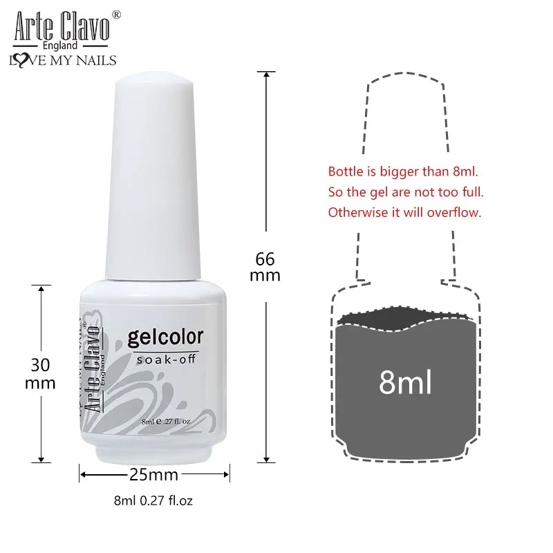 Arte Clavo Red Glitter Gel Nail Polish Yellow Holographic Spring Sparkling Sequin Gel Varnishes Soak Off UV LED Varnish Nail Art 6