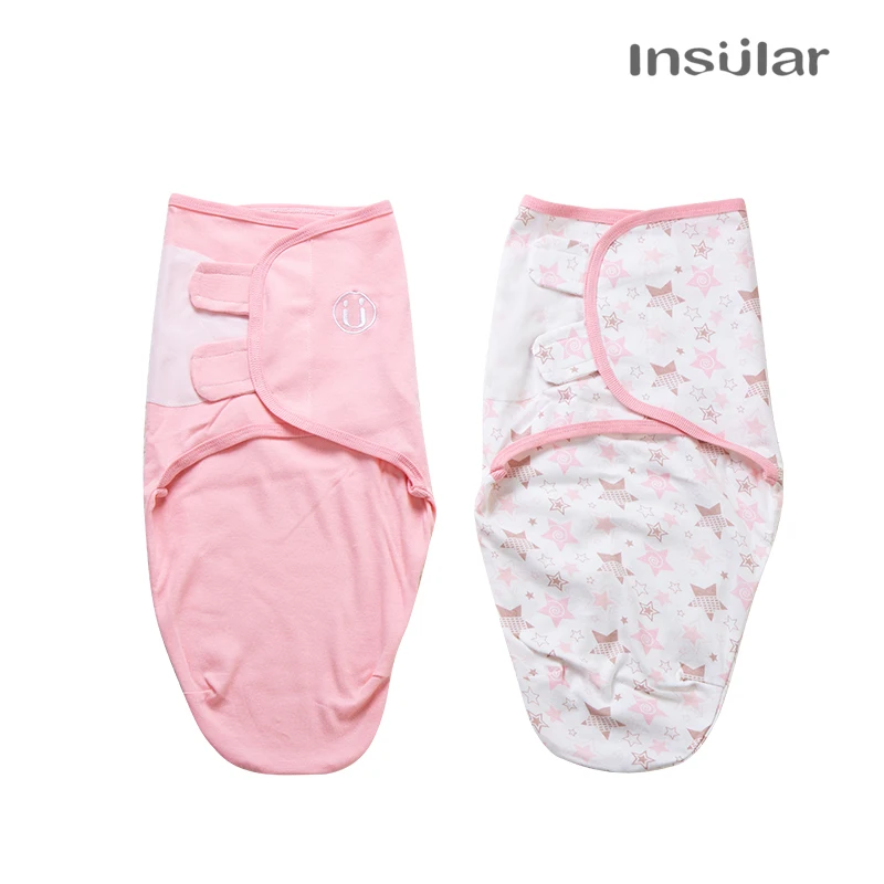 Insular 2 pcs/set Baby Sleeping Bag Cocoon Newborns Infant Cotton Knit Baby Swaddles Wrap Blankets Sleep Sack For 0-7 Months