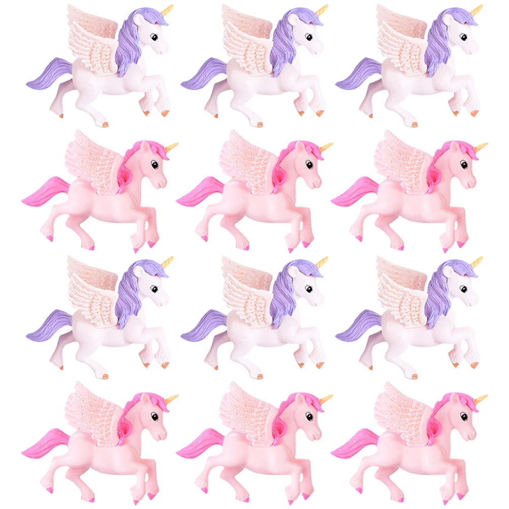 

Toddmomy Christmas Decorations Mini Unicorn Figures 12Pcs Lovely Flying Horse Unicorn Model